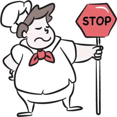 Chef with Stop Sign