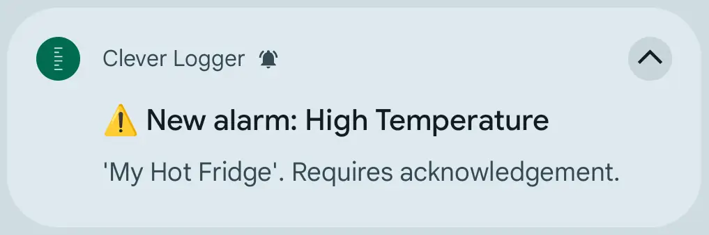 High-temperature alarm notification