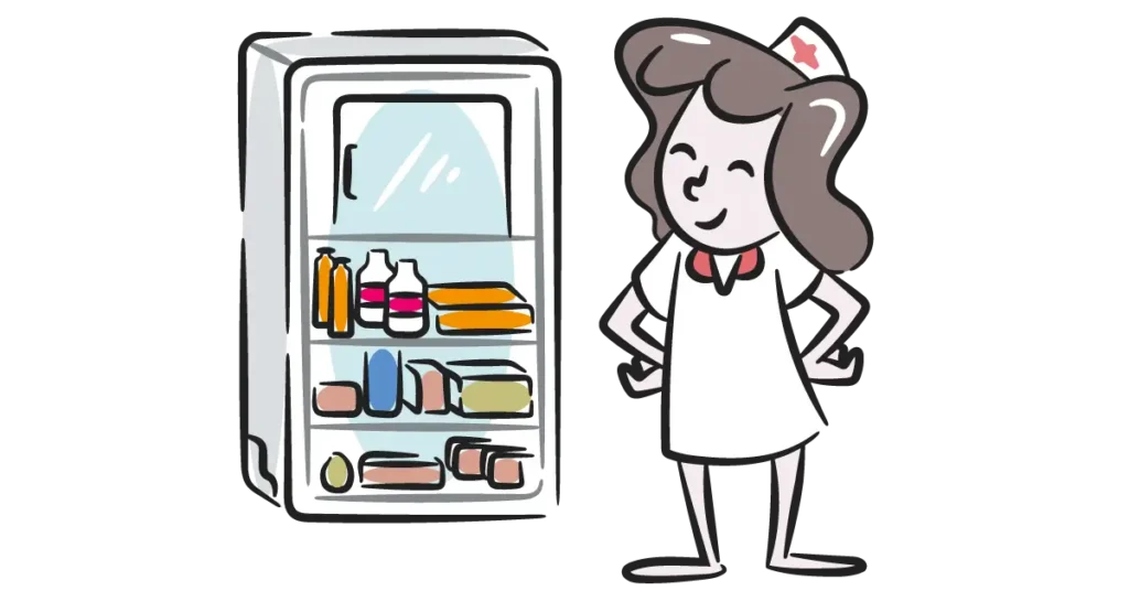 Nurse and fridge
