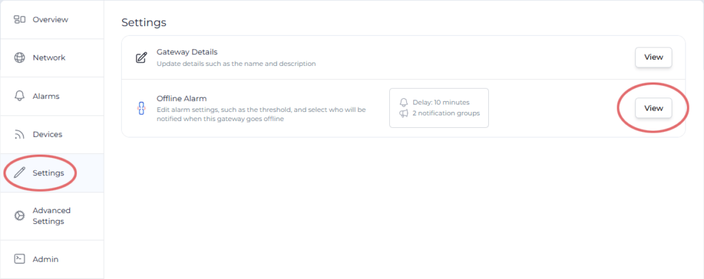 Clever Logger Gateway menu options