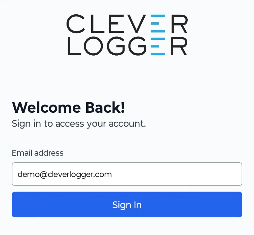 Clever Logger App Signin