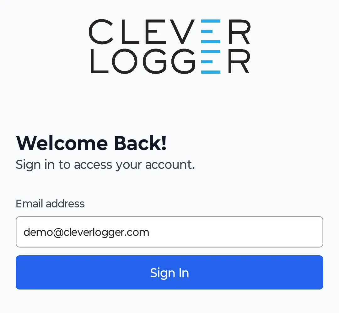 Clever Logger App Signin