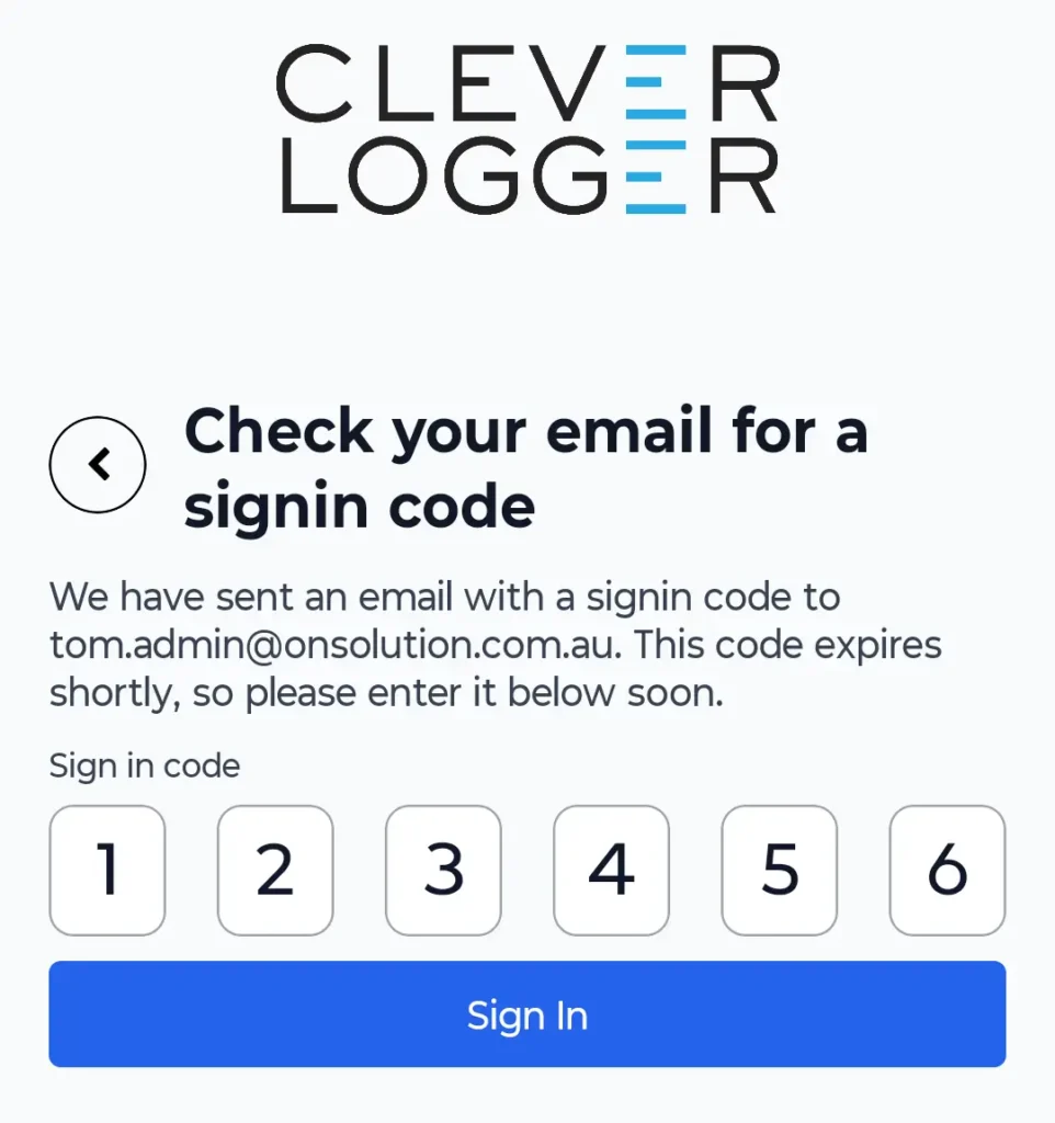 Clever Logger App Signin