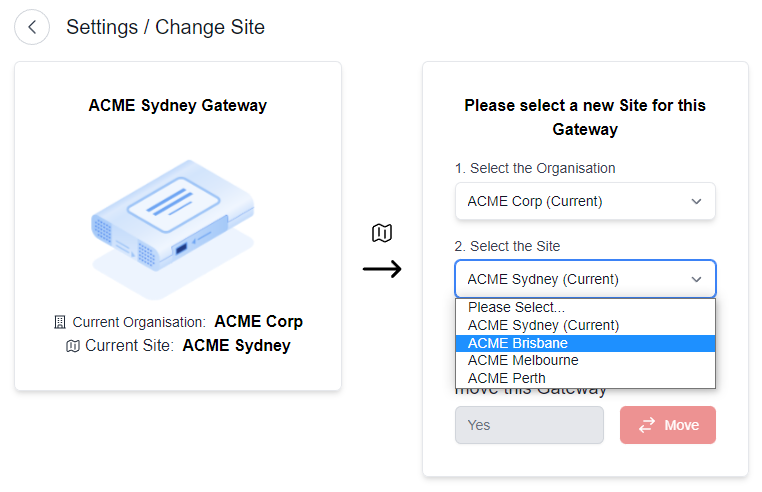 gateway change site