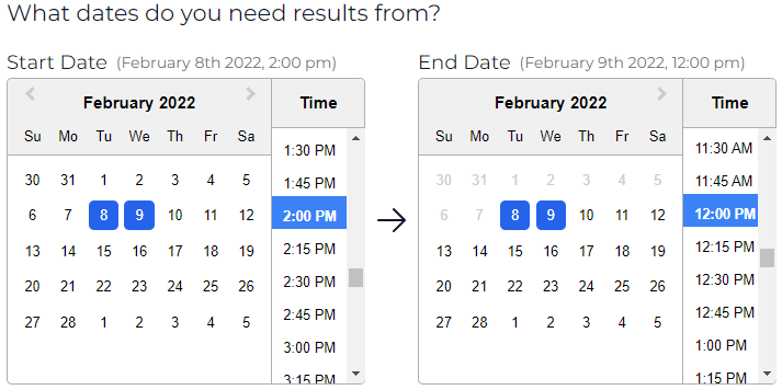 report date picker