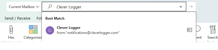 Outlook search